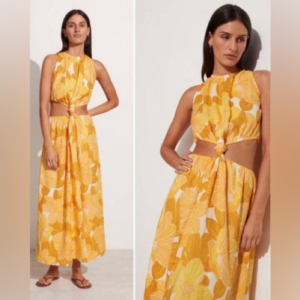 Anthropologie NWT Faithfull the Brand Sunlit Yellow l Majorie Jumpsuit XS
